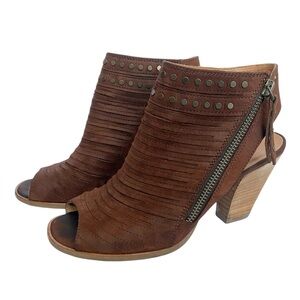 Paul Green Sydney Peep Toe Sandal, Nubuck Leather Size US 6.5